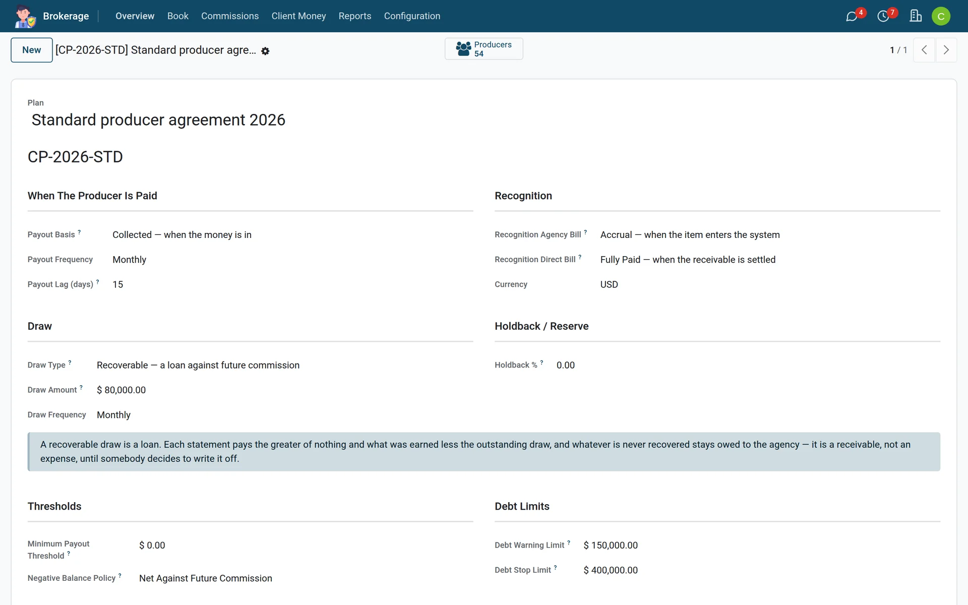 One compensation plan