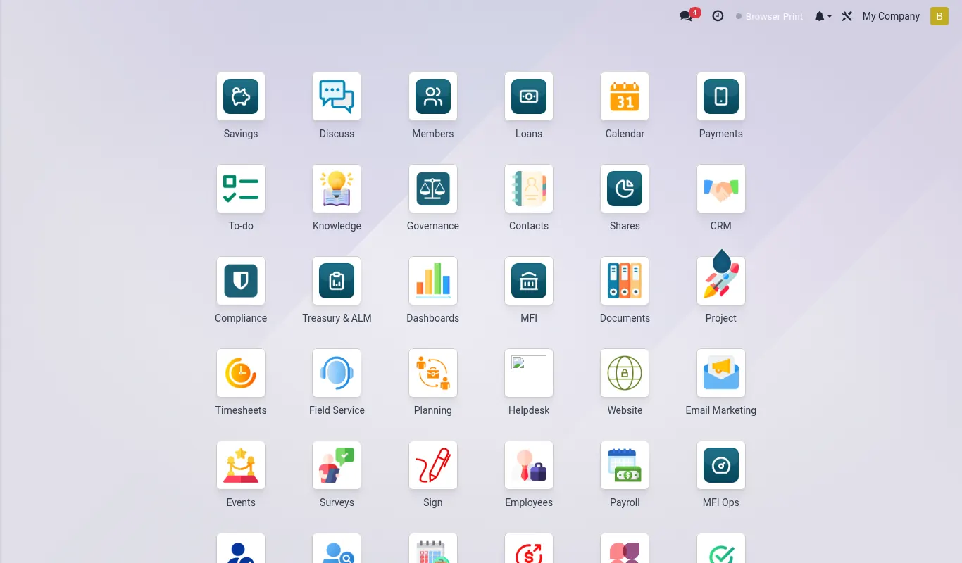 BridgeERP backend home