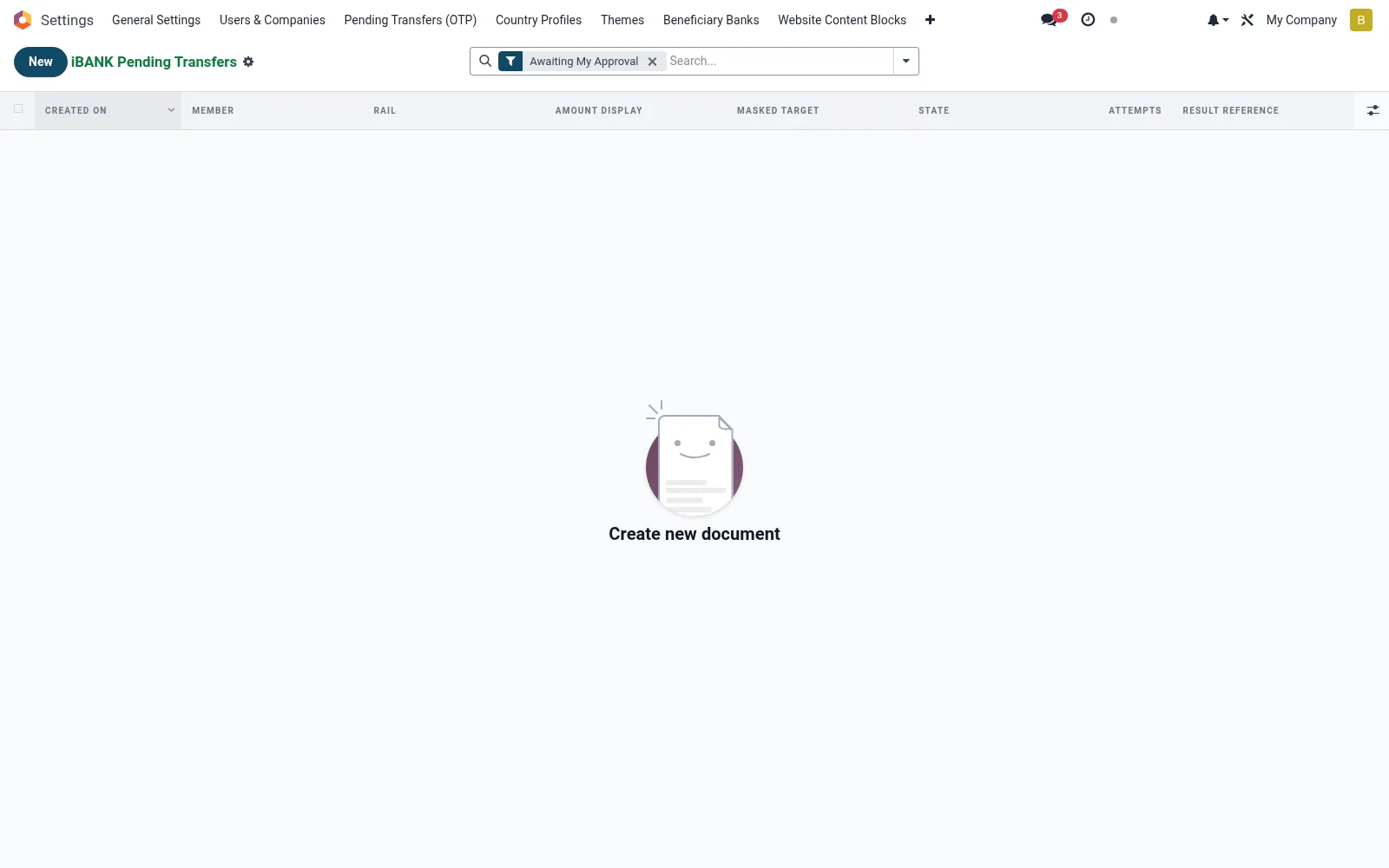 iBANK Pending Transfers