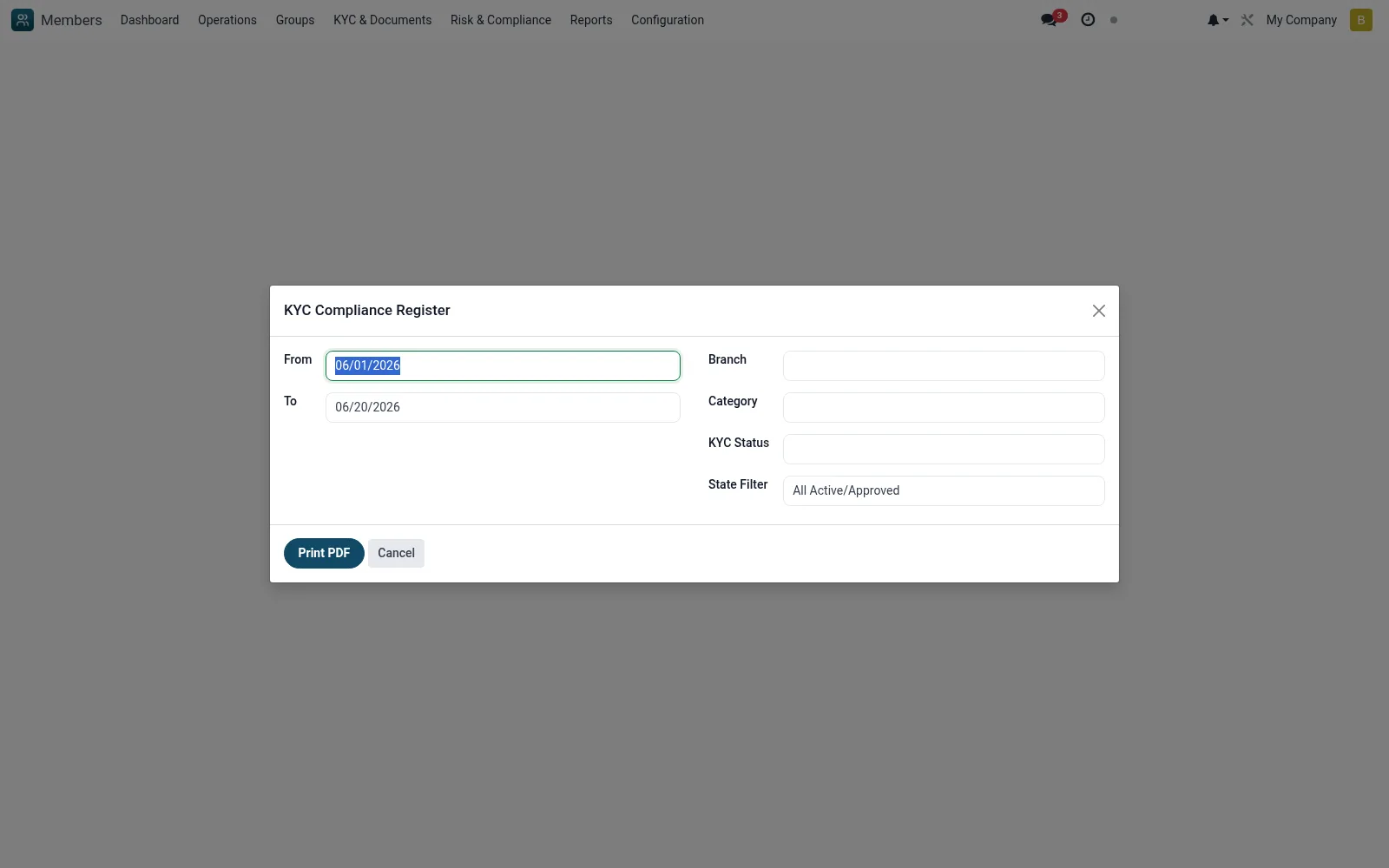 KYC Compliance Register