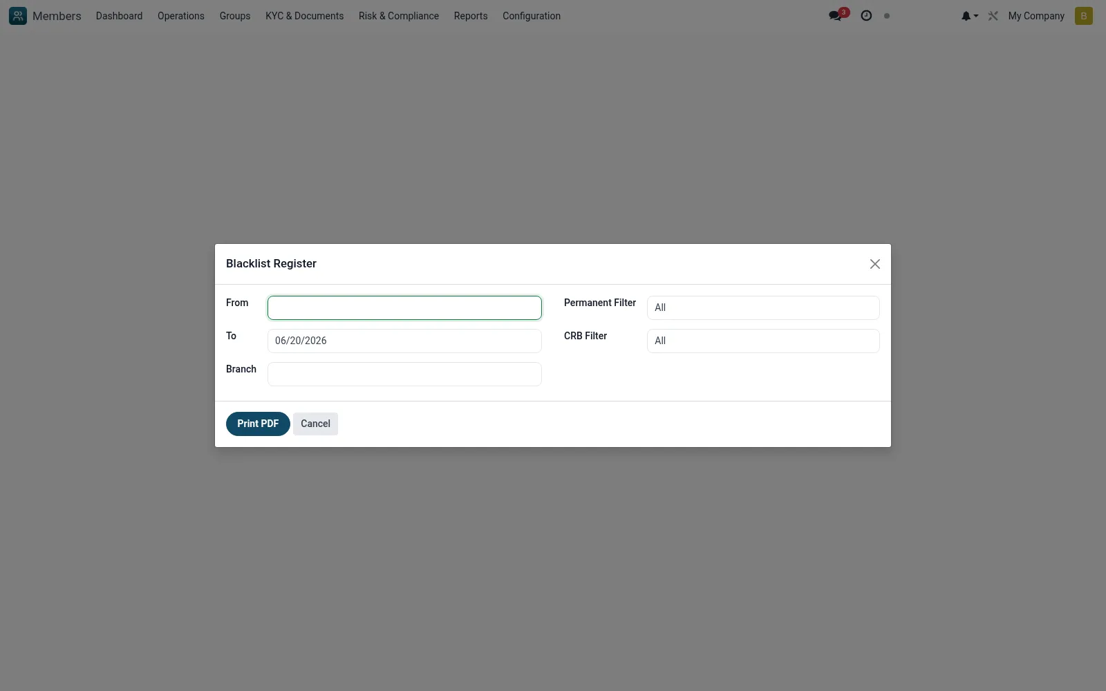 Blacklist Register