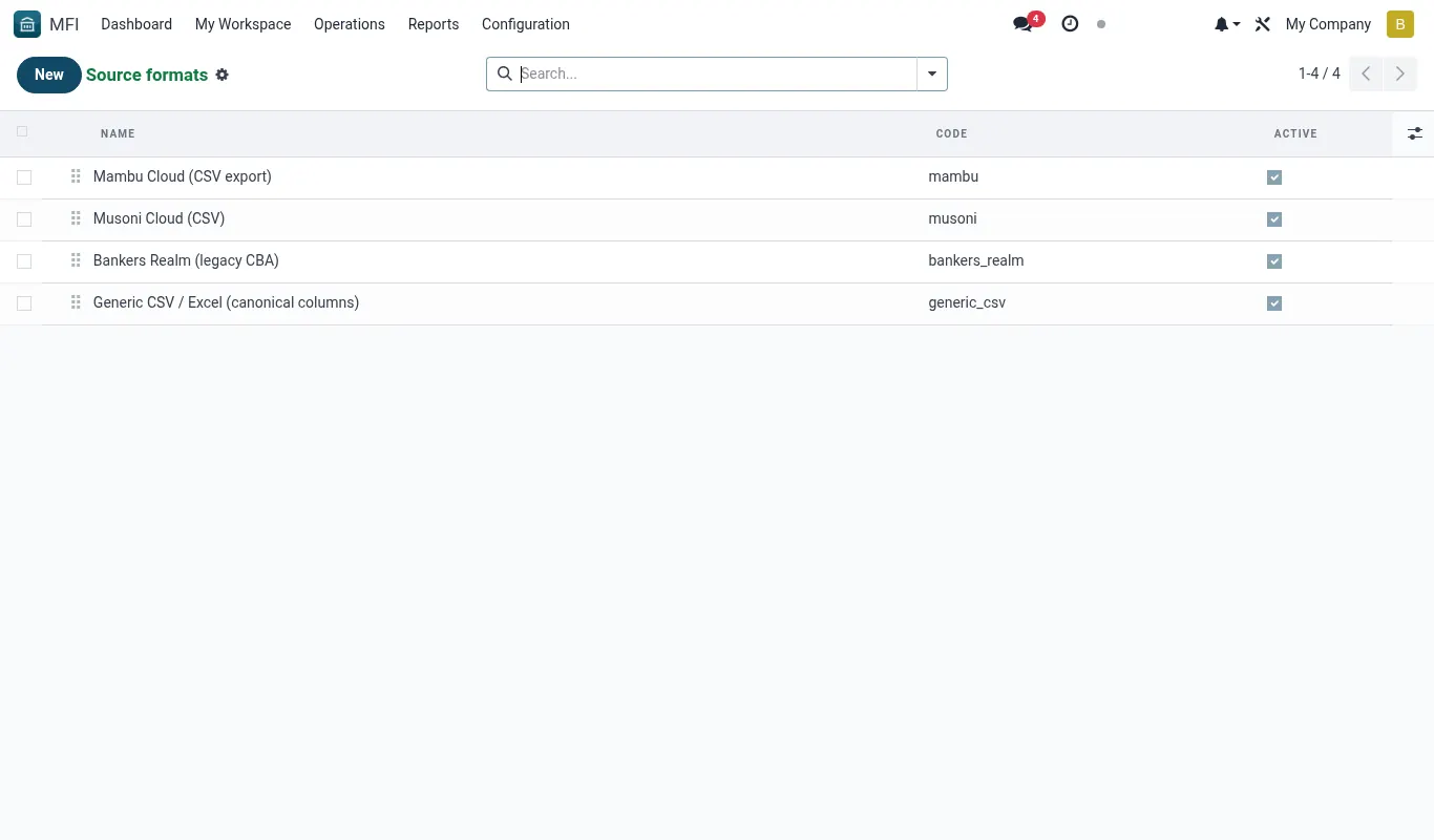 Source formats