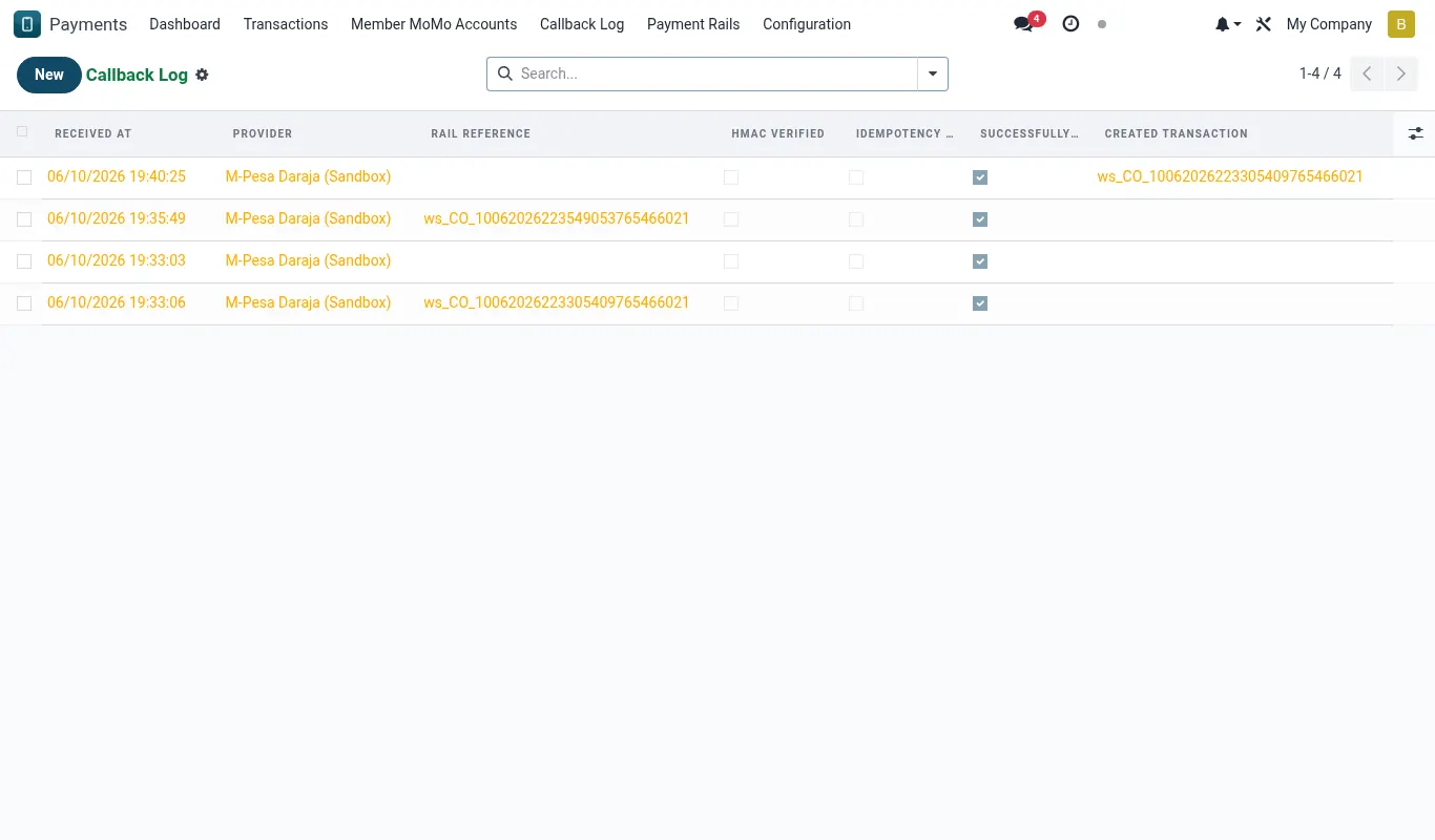 Agent / mobile-money callbacks