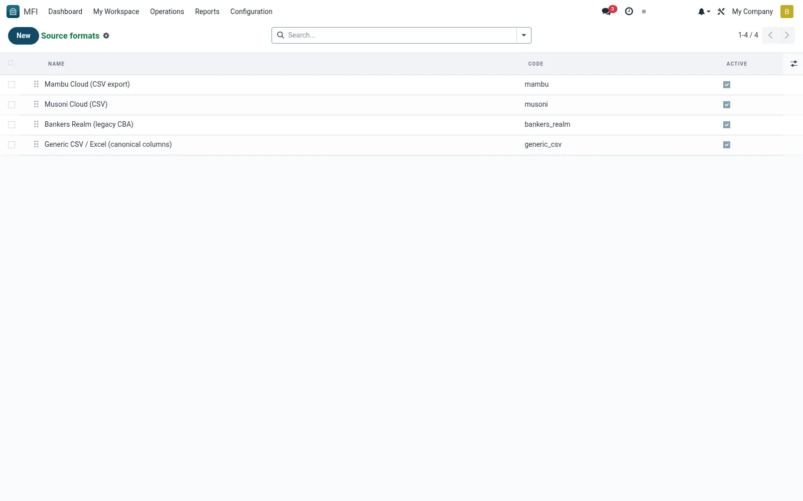 Source formats