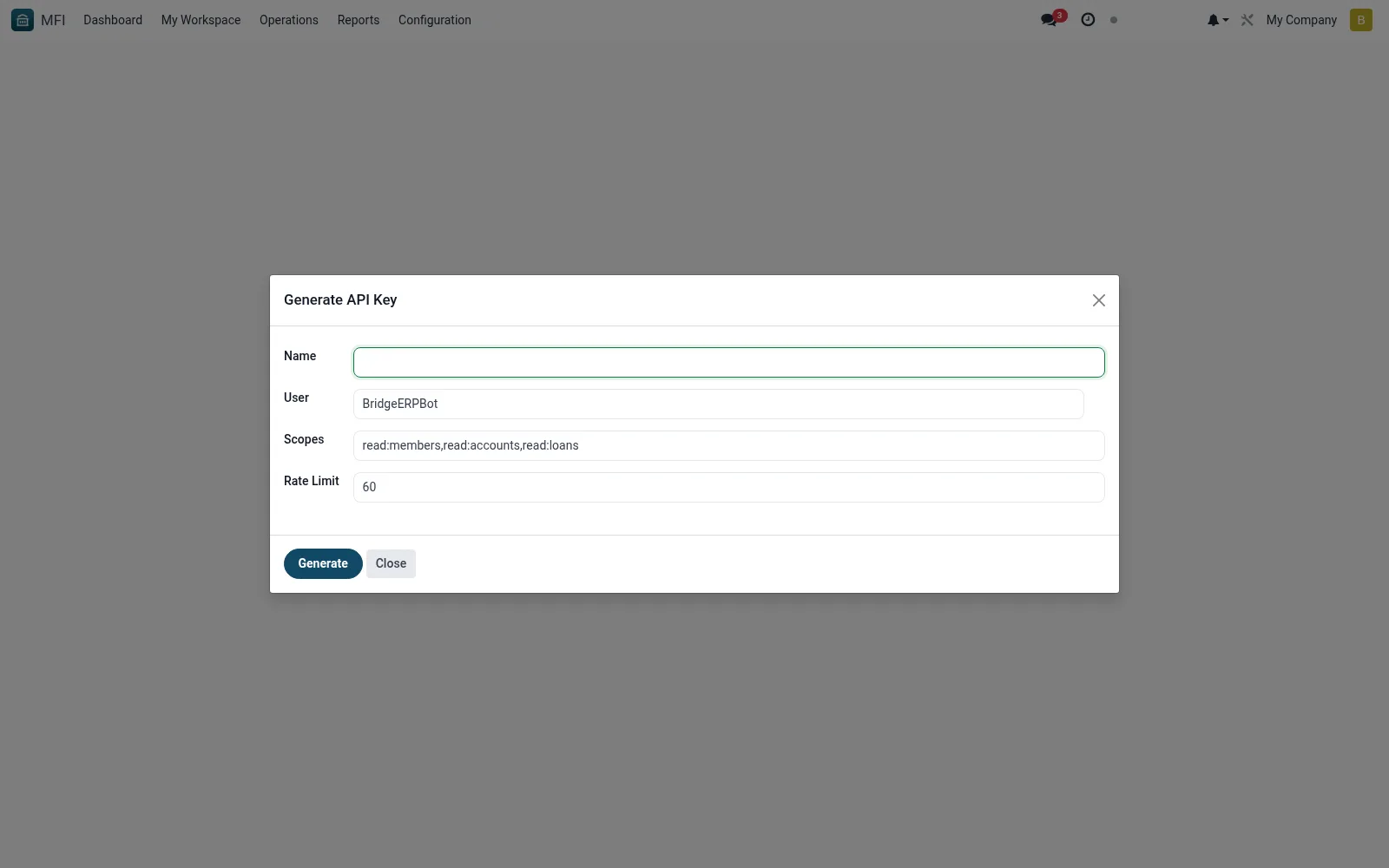 Generate New API Key