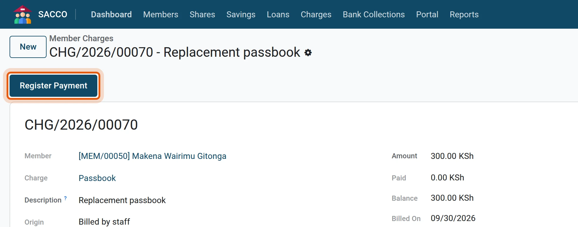Register Payment
