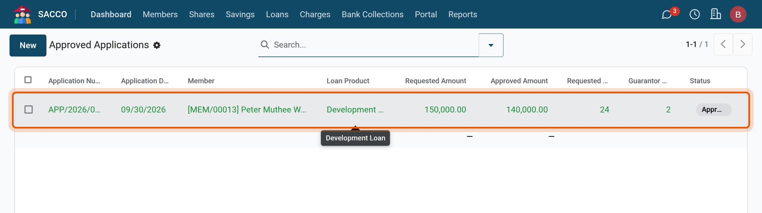 Open the approved application